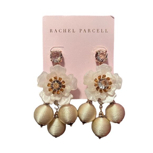 Rachel Parcell Floral Statement Chandelier In Ivory Gold NWT - Picture 1 of 4